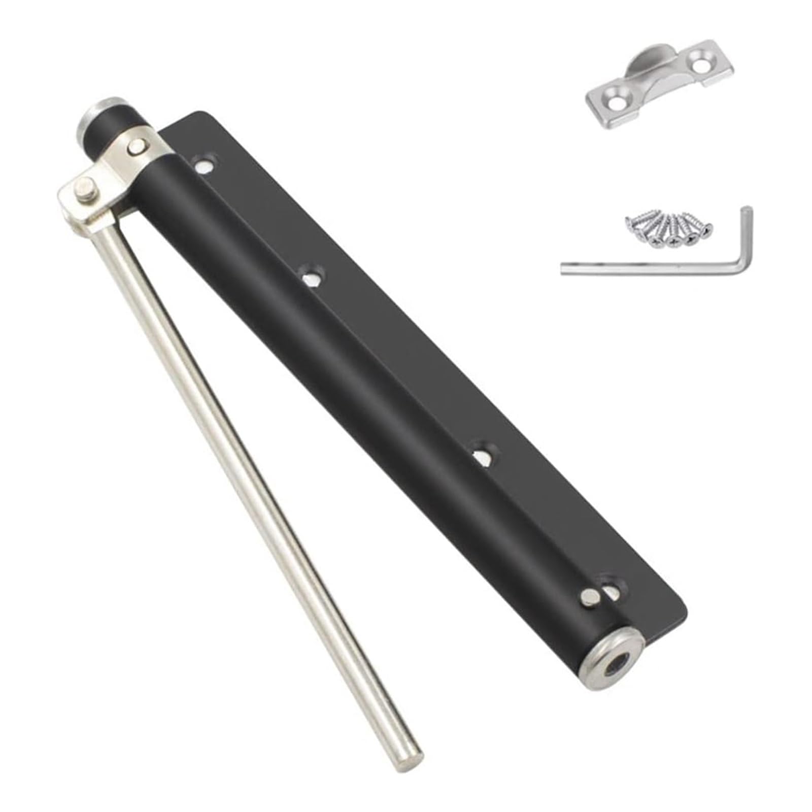 Fnftoezgy Black Door Closer Internal Spring Loaded Automatic Stainless Steel Adjustable Mounted Closing Automatic Door Closer/13
