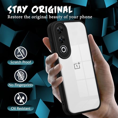 Image of V-TAN Back Cover Compatible with OnePlus Nord CE4 5G Case, Transparent Clear, TPU, Camera Protective Shockproof Cover (Black)