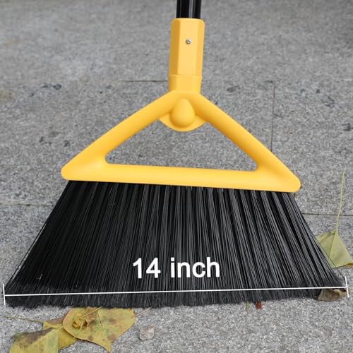 Image of Heavy Duty Yellow Angle Broom with Long Handle - 1 Pack