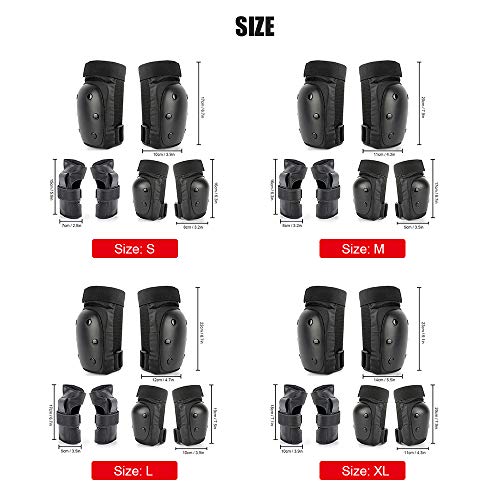 Conjunto de equipamento de proteção, Andoer Conjunto de equipamentos de proteção 6 peças joelheiras