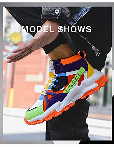 Men's Color Block Fashion Sneakers Walking Casual Athletic Shoes Chunky Platform Sneakers4