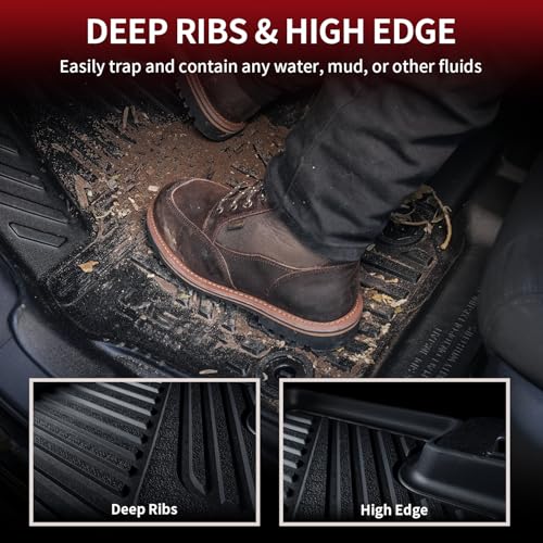 Image of LASFIT Floor Mats&Trunk Mat for Toyota Camry 2025-2026 Hybrid /LE /SE /XLE /XSE, All Weather Custom Fit TPE Floor Liners for Camry 2025 Front & Rear Full Set Car Mats, Black.