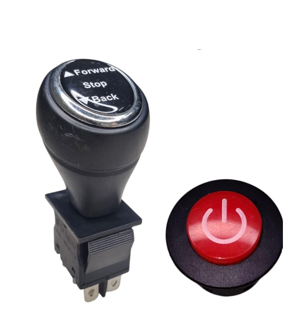 Kids Ride On Car Switch Combo – Forward Reverse Gear Shift Switch with Knob + Round Power Push Button Switch, Replacement Parts for Children Electric Battery Operated Ride On Cars-image-45