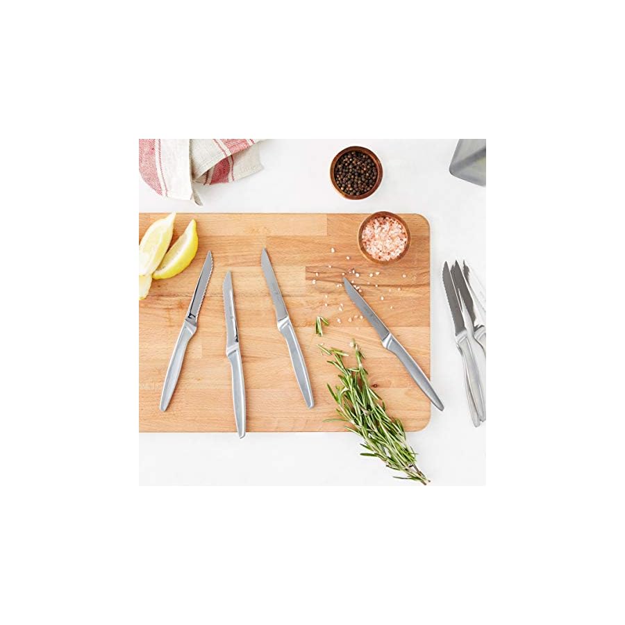 HENCKELS-Steak-Knife-Set-of-8-Stainless-Steel-Knife-Set-Silver HENCKELS Razor-Sharp Steak Knife Set of 8, German Engineered Informed by 100+ Years of Mastery, Sliver