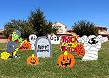 JOYIN 9 Pcs Halloween Outdoor Decorations, Corrugate Yard Stake Signs for Lawn Yard Prop Decorations, Trick-or-Treating, Outdoor/Indoor Décor