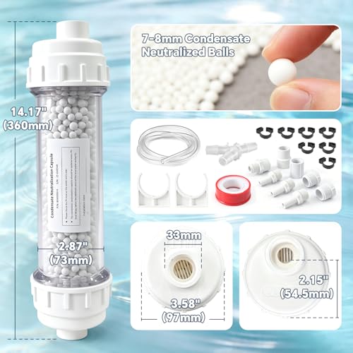 Kit Neutralizador de Condensados 804000074 Compatible con Calentadores de Agua Instantáneos y Calderas Rinnai, Sistema Neutralizador de Condensados Ácidos con Ventana Transparente para Prevenir la Corrosión de Tuberías, Reemplaza al Original 804000074 miniatura 4
