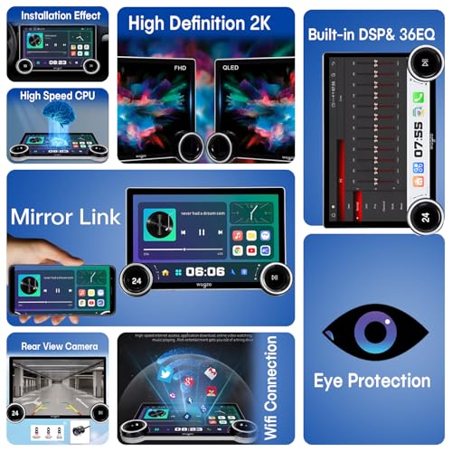 Image of Diamond 2K Car Android System Touch Screen 4GB+64GB|4 Core|Wireless Carplay Adapter & Android Auto | Car Stereo |Universal All Cars| Including AHD Rear View Camera| 1+1 Years Warranty | WAD-06