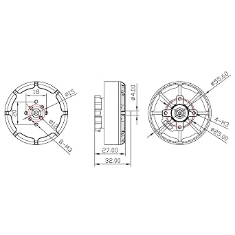 TAROT TL50M10 Martin 5010 130KV Brushless Motor 12S Multi Rotor High Efficiency Motor for DIY Hexacopter Octacopter (4pcs)
