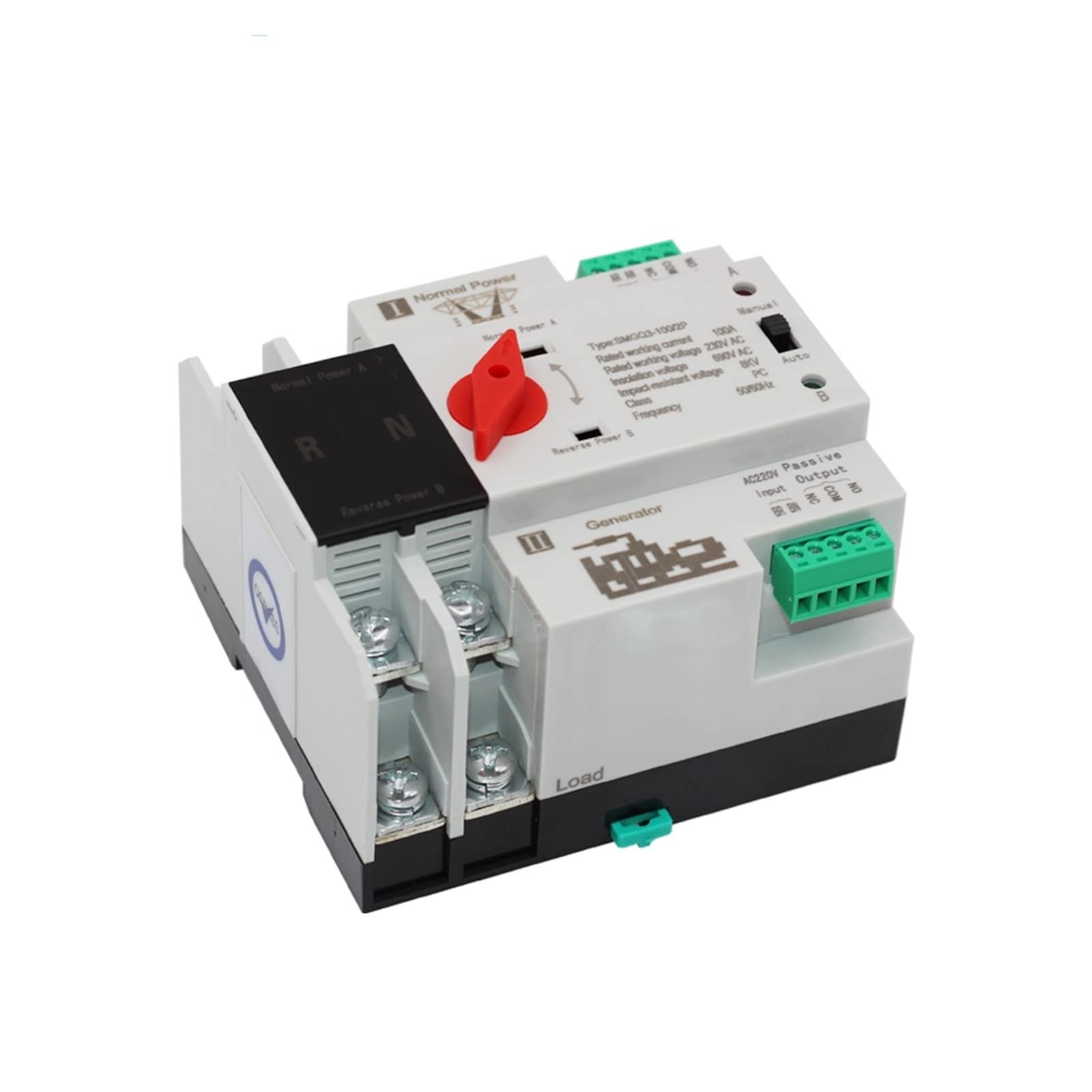 ATS Dual Power 2P/3P/4P 100A Przełączanie milisekundowe bez przerw Montaż na szynie 35 mm(4)