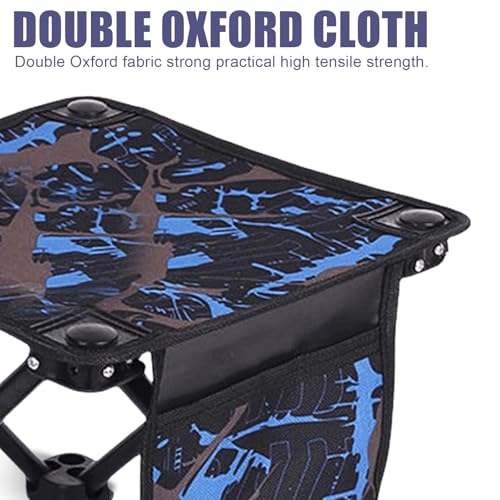VEGOATY Outdoor Klapphocker: 1 Stück Extra Großer Und Höherer Campinghocker, Tragbar Und Faltbar, Ideal Für Camping, Angeln, Wandern (30x29x31cm, Blauer Farbton)
