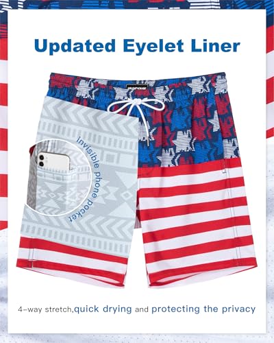 Image of SURF CUZ Mens Swim Trunks with Compression Liner Swim Shorts 7 inch Swimming Trunks Stretch 7 Inch Swim Suits Quick Dry