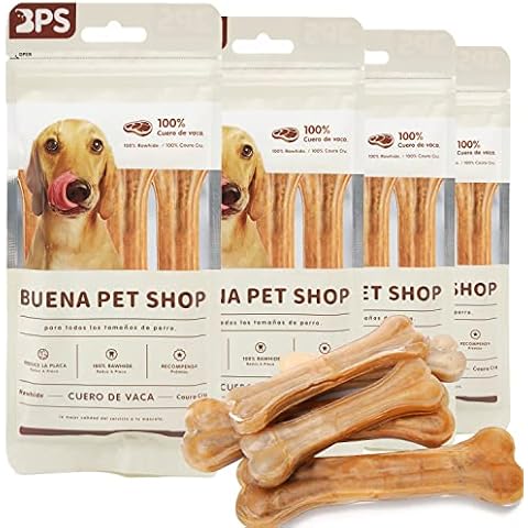 BPS - 5096 Buena Pet Shop Hueso Prensado para Perros Piel Vacuno Fortalecedor de Dientes Stick Dental Dog Snack Cover