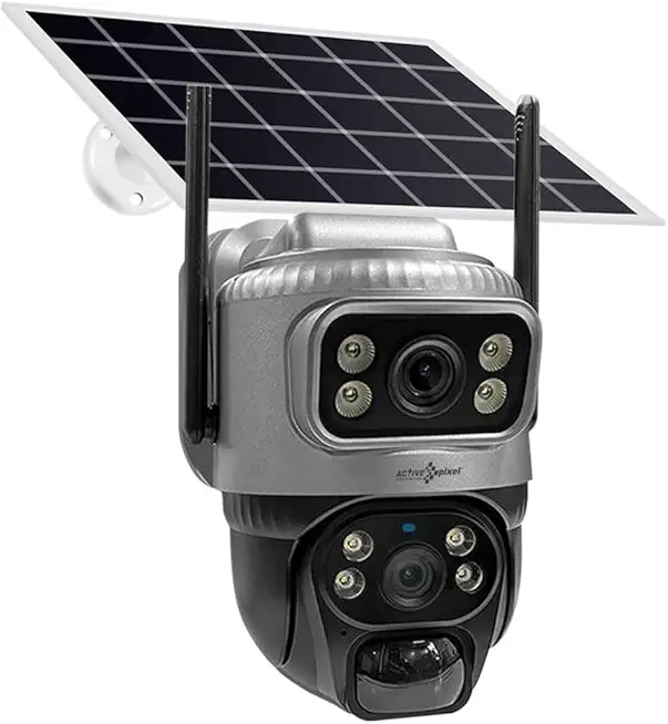 Active Pixel 4G 4mp+4mp Dual Lens Solar Powered Linkage Camera