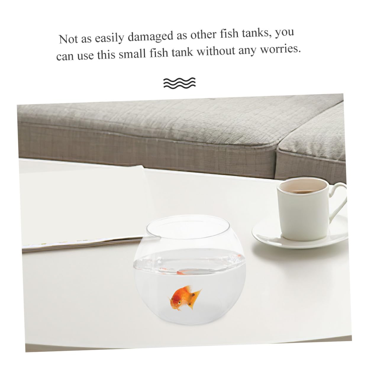 TOYANDONA Pecera Transparente Irrompible de Plástico para Escritorio Diseño Redondo, Recipiente Decorativo para Peces y Flores Hogar Oficina
