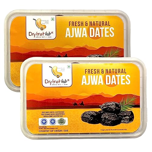 Image of Dry fruit hub Ajwa Dates 1kg | Khajoor | Ajwa dates original | Authentic Madina Dates | Natural, Soft & Sweet | Handpicked, Fresh & Hygienically Packed | Ready to Eat Pack Of 2