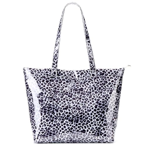 Image of KALIDI PVC Zipper Tote Bag, Jelly Plastic Kraft Paper Summer Beach Bag