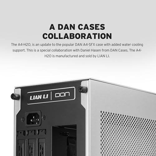 Image of Lian Li A4-H2OA5 Mini-ITX PC Case, Triple-Slot Mount GPU, Aluminum Exterior & SPCC Steel Interior, 240mm AIO, SFX Sandwich Layout, PCIe 5.0, Supports SFX /SFX-L PSU - A4H2OA5 Silver