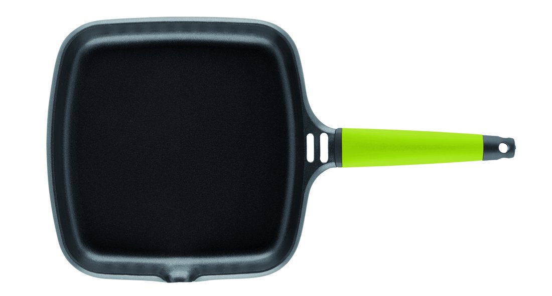 CASTEY - Grill Asador de Inducción, 22 cm, Modelo F3-IP22, Color Kiwi, Mango Desmontable, Sartén Antiadherente de Aluminio, Distribución Homogénea del Calor