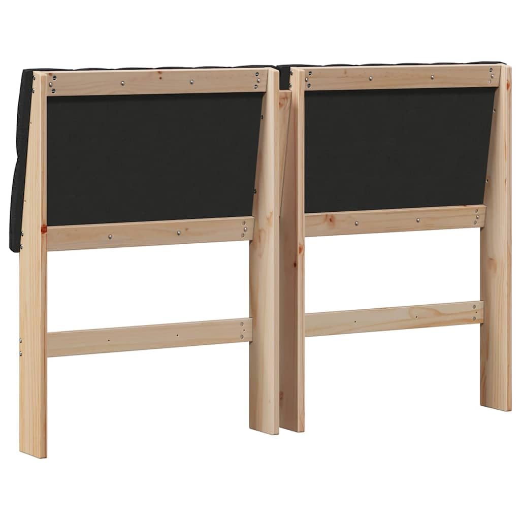 Tête de lit capitonnée Noir 160 cm en Bois de pin Massif avec Coussins rembourrés pour Chambre Adulte ou Enfant, Design Moderne scandinave, Facile à Nettoyer et Durable