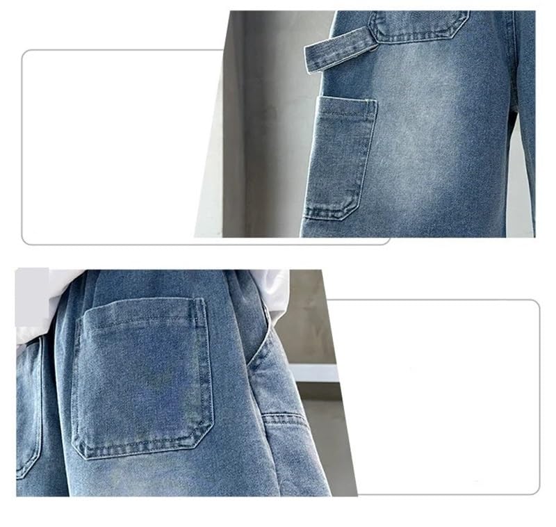 Pantalones cortos vaqueros holgados for niños, casuales, for jugar activamente, con ajuste cómodo