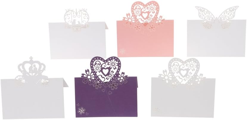 Vanki Pack of 50 Wedding Party Table Name Place Cards Favor Decor Butterfly Laser Cut Design