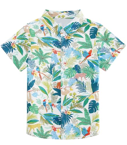 Chemise hawaïenne garçons à imprimé dessin animé - Haut d'été enfants 2-10T