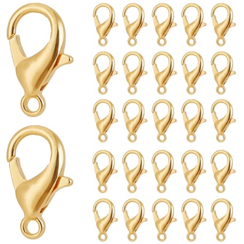 SOFPLATE 300Pcs Metal Claw Clasp Lobster Claw Clips Golden Swivel Lanyards Trigger Snap Alloy Mini Link Bulk Clip Findings for Jewellery Making Clasp DIY Bracelet Crafting Women Adults Supplies