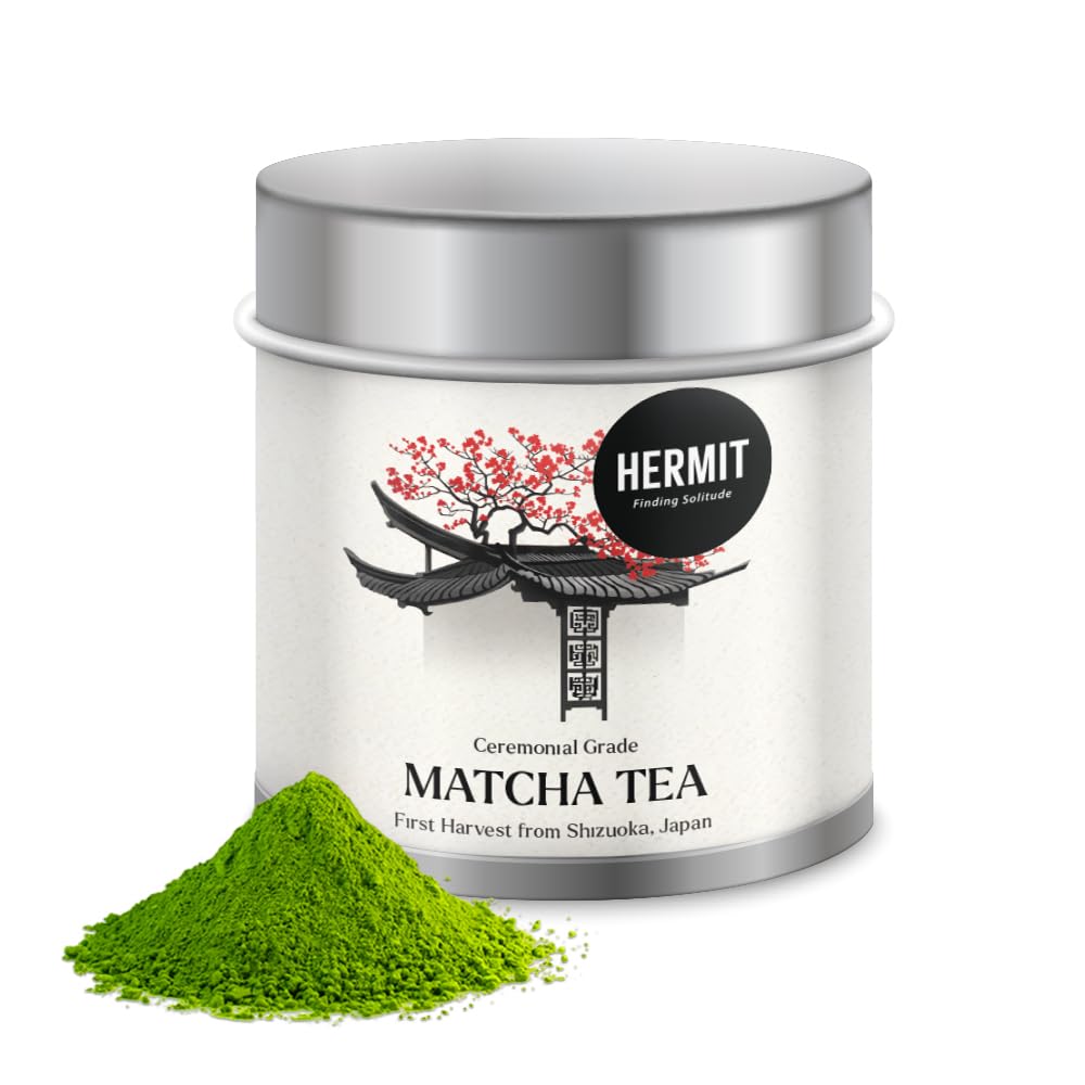 Hermit - Ceremonial Matcha Tea Powder | Supreme Ceremonial Grade | 100% Pure Japanese Matcha Green | Sourced from Shizuoka, Japan | Net Weight: 30 Grams-image-20