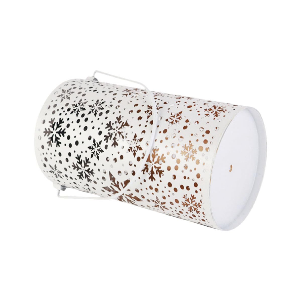 Lanterna Solare da Giardino in Ferro a Fiocco di Neve, Lampada Decorativa da Esterno Ip44 Alimentata a Solare per Decorazione Outdoor