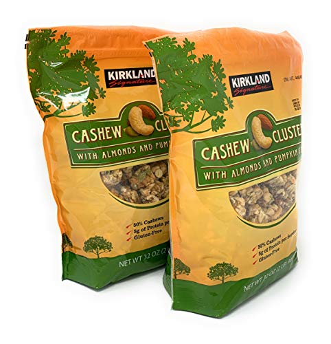 Kirkland Signature Cashew Clusters with Almonds and Pumpkin Seeds: 2 Bags of 32 Oz