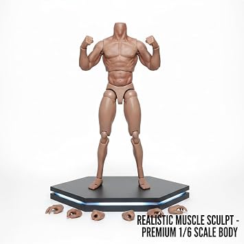 poseable figure, 1/6 Scale Articulated Action Figures- High-realism Muscle Poseable Action Figure Body With 30+ Movable Joints, Compatible With /6 Clothes & Accessories