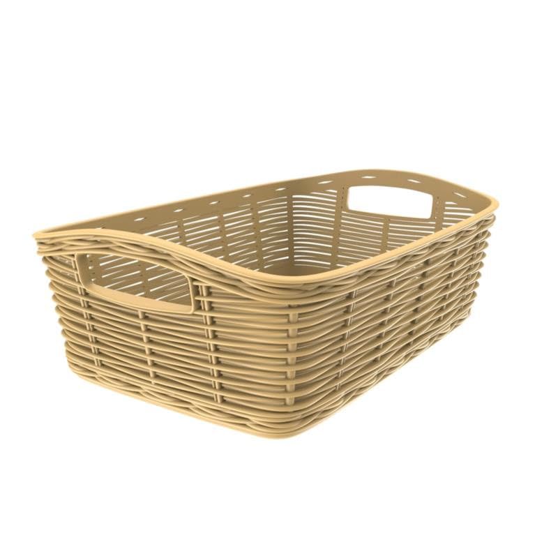 Cesta de almacenamiento de plástico – Beige – 38 x 29 cm