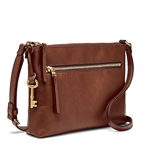 Fossil Tasche für Frauen Fiona, Eco Leder/Polyurethan Trim Crossbody braun 25,1 cm L x 4,8 cm B x 19 cm H ZB7668200