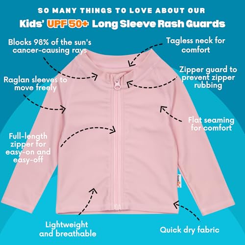 Image of SwimZip UPF 50+ Long Sleeve Rash Guard for Boys' and Girls' - Baby, Toddler, Kids