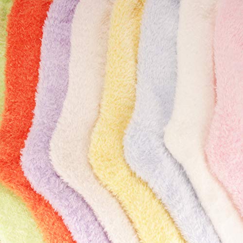 Image of BambooMN Women's Fuzzy Soft Colored Socks
