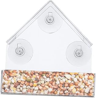 Gogogmee Janela De Bandeja De Acrílico Alimentadores De Pássaros Transparentes Alimentadores De Pássaros Alimentadores De Pássaros Cabides Para Bandeja Externa Transparente Ninho De