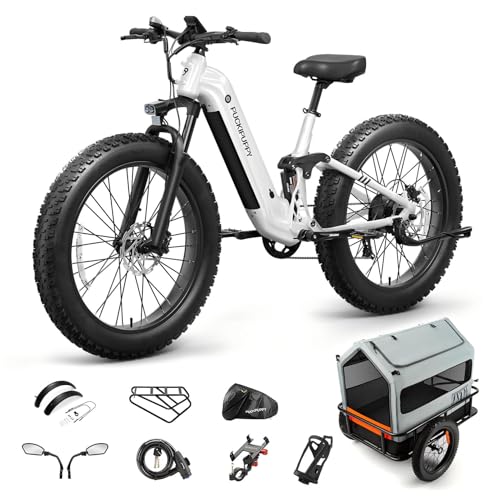 Trailer+Pet Shelter, Electric Bike for Adults 960W, 48V 20AH Battery