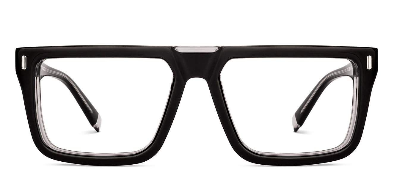 VINCENT CHASE EYEWEAR Zero Power Bluecut & Antiglare Computer Glasses For Eye Protection | Work Formals | Black Transparent Full Rim Hexagonal | For Men & Women | Large | VC E17744-image-43