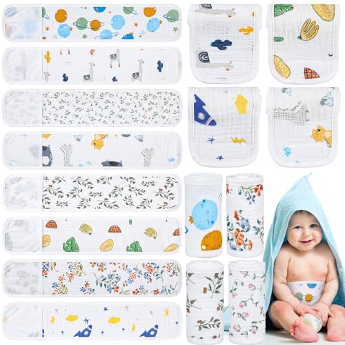 Vabean 8 piezas de cordón umbilical para bebé, cómodas y ajustables, de algodón, para protección, regalos para bebés de 0 a 12 meses (encantador)