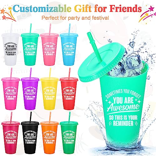 Thank You Gifts You Are Awesome Coffee Mug 24 Oz Tumbler With Lid And Straw Inspirational Tumbler Reusable Plastic Tumblers Appreciation Gift For Coworker Teacher Colleague Employee (24 Pack) #TOP2