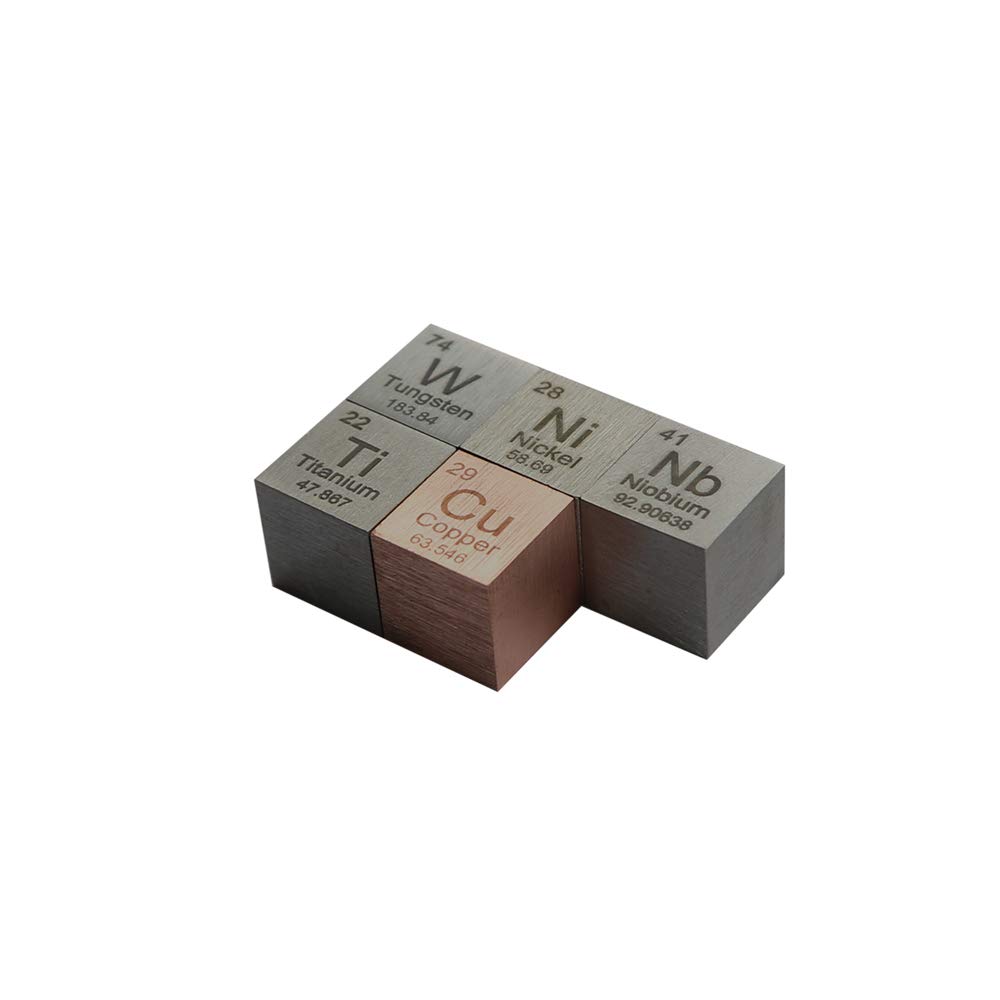 10 mm Cube de densité métallique de Métal de Cubes d'élément: Niobium, Nickel, Cuivre, Titane et Tungstène de Métal EUR€3200