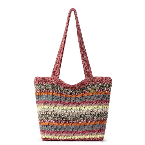 Image of The Sak Casual Classics Tote Bag - Hand Crochet Woman's Purse For Everyday, Travel, Beach Bag - Handbag With Shoulder Straps
