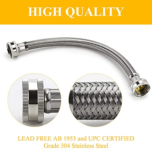 Steam Dryer Hose Installation Kit - 6 Ft 90 Degree Elbow Stainless Steel Hose,1ft Inlet Adapter And Y Connector,Fits All Normal Household Water Supply Lines by TOMOON - Thumbnail 4