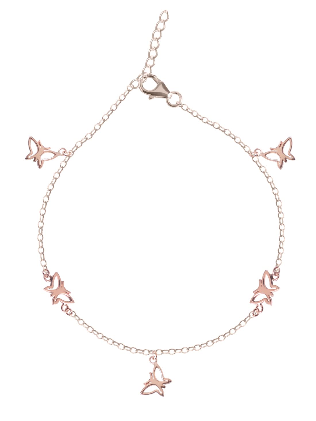 Clara 925 Sterling Silver Butterfly Anklet Payal (Single) | Adjustable Chain, Rose Gold Plated | Gift for Women and Girls (B0BD5YZWT8) Amazon Price History, Amazon Price Tracker