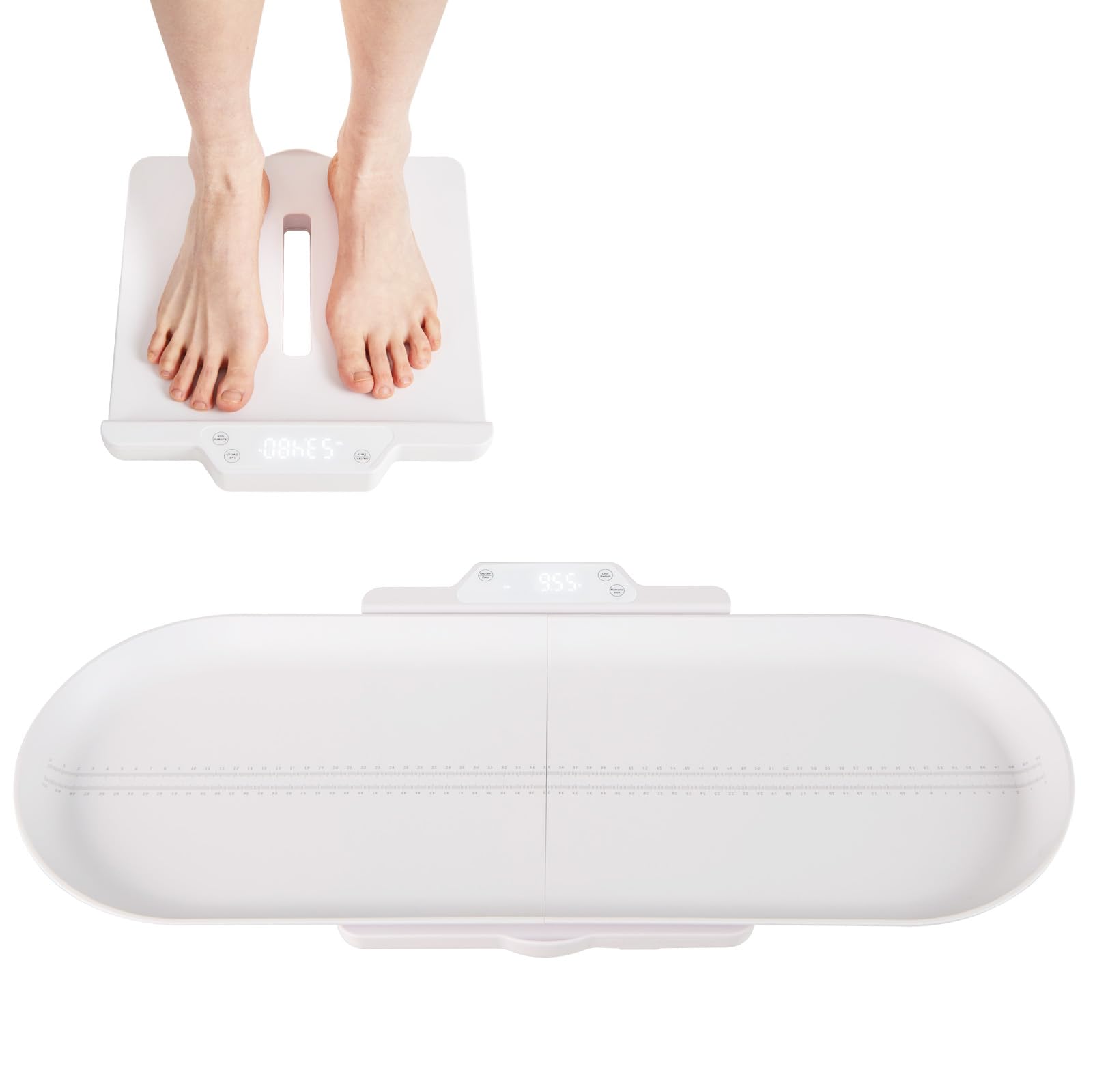 RELAX4LIFE Bilancia Multifunzionale per Neonati con Vassoio, 3 Unità di Misura, Display Intelligente, Spegnimento Automatico, Bilancia per Bambini Staccabile con Piedini, Portata Massima 150 kg