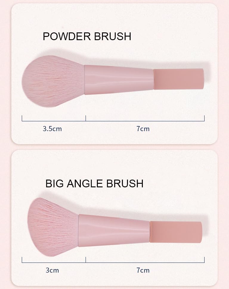 Miniatura 5 de COSHINE Juego de brochas de maquillaje de viaje rosa, portátil, 10 piezas, fácil de tomar, mini función completa, kit de brochas cosméticas con