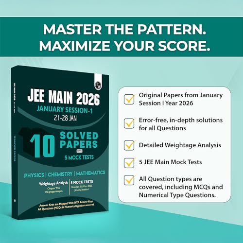 Image of (Old Edition) PW JEE Main 2026 January Session-1 (21-28 Jan) 10 Solved Papers with 5 Mock Tests | Original PYQ Papers of All shifts | Chapter-wise Weightage Analysis for Physics, Chemistry & Maths