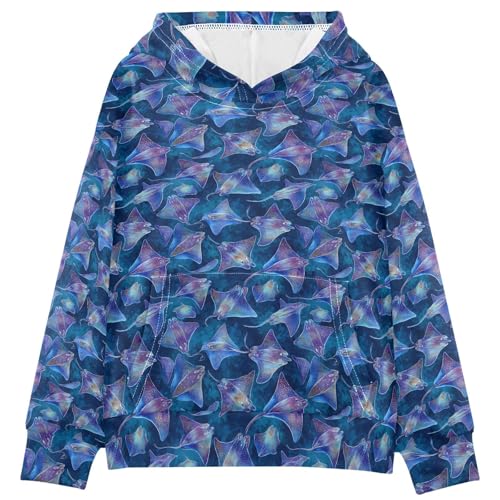 Aflyko Boys Girls Sport Hooded Top Stingray Galaxy Lightweig