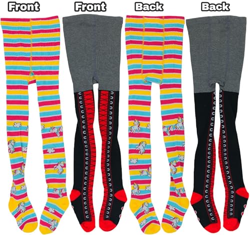 ToBeInStyle Girls' Pack of 6 Full Length Winter Tights With Heel And Toe3