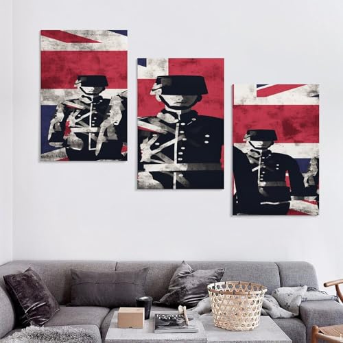 Triptyque soldat drapeau américain vertical de qualité supérieure